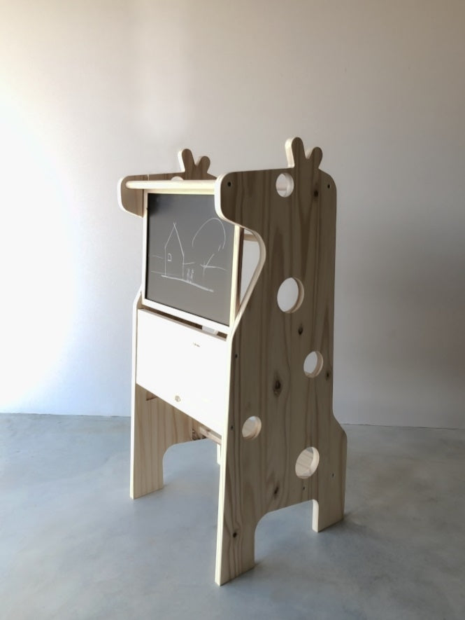 Tour d'apprentissage évolutive design Animal Montessori avec tableau amovible