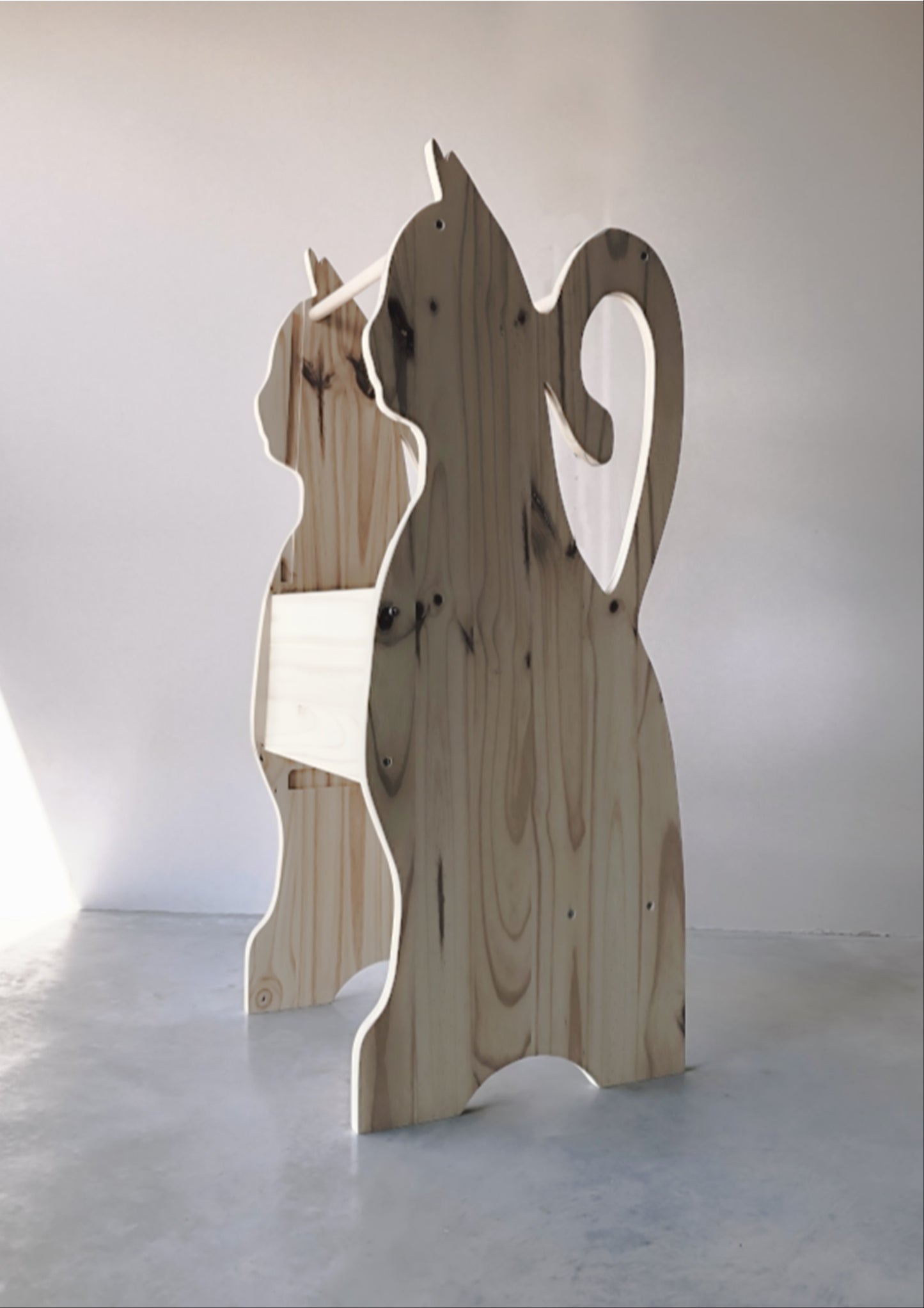 Adjustable Montessori-inspired Cat design learning tower with removable board