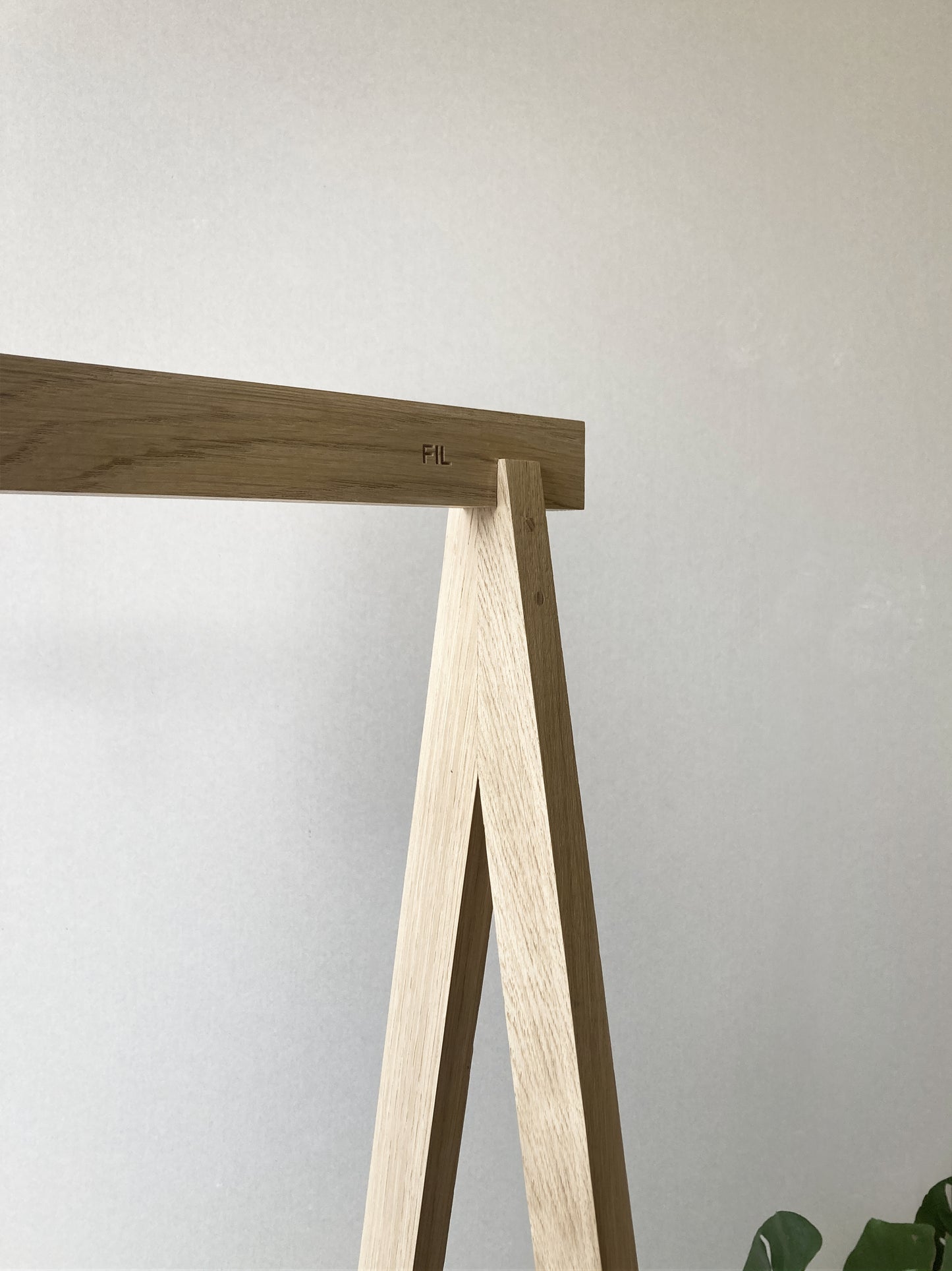 Clothes rack / wardrobe in solid oak from France