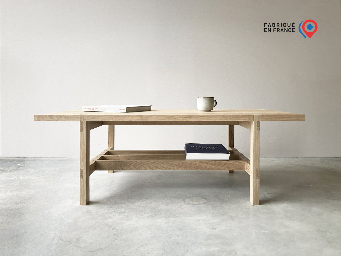 Table basse rectangulaire en Chêne massif France