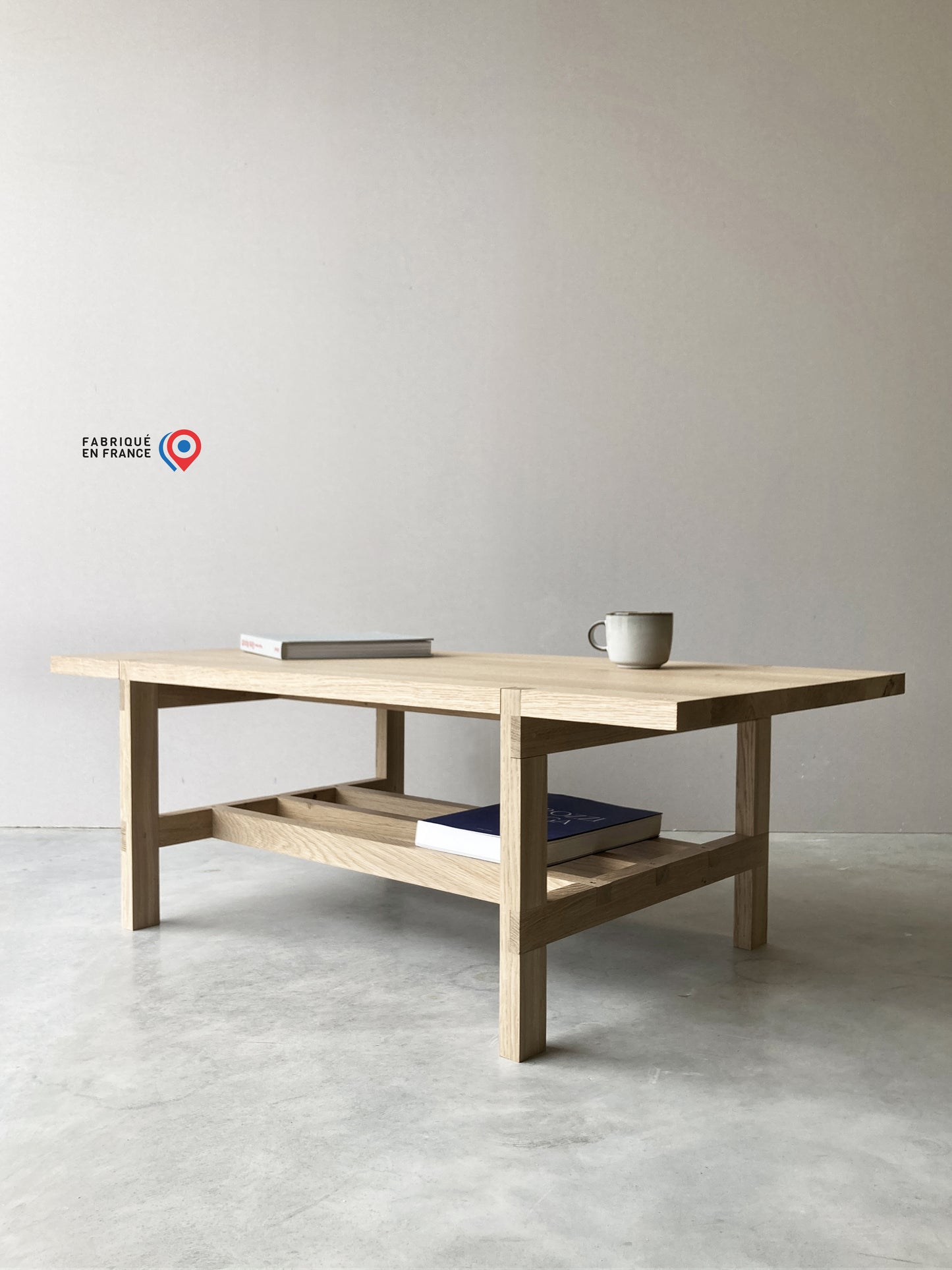 Table basse rectangulaire en Chêne massif France