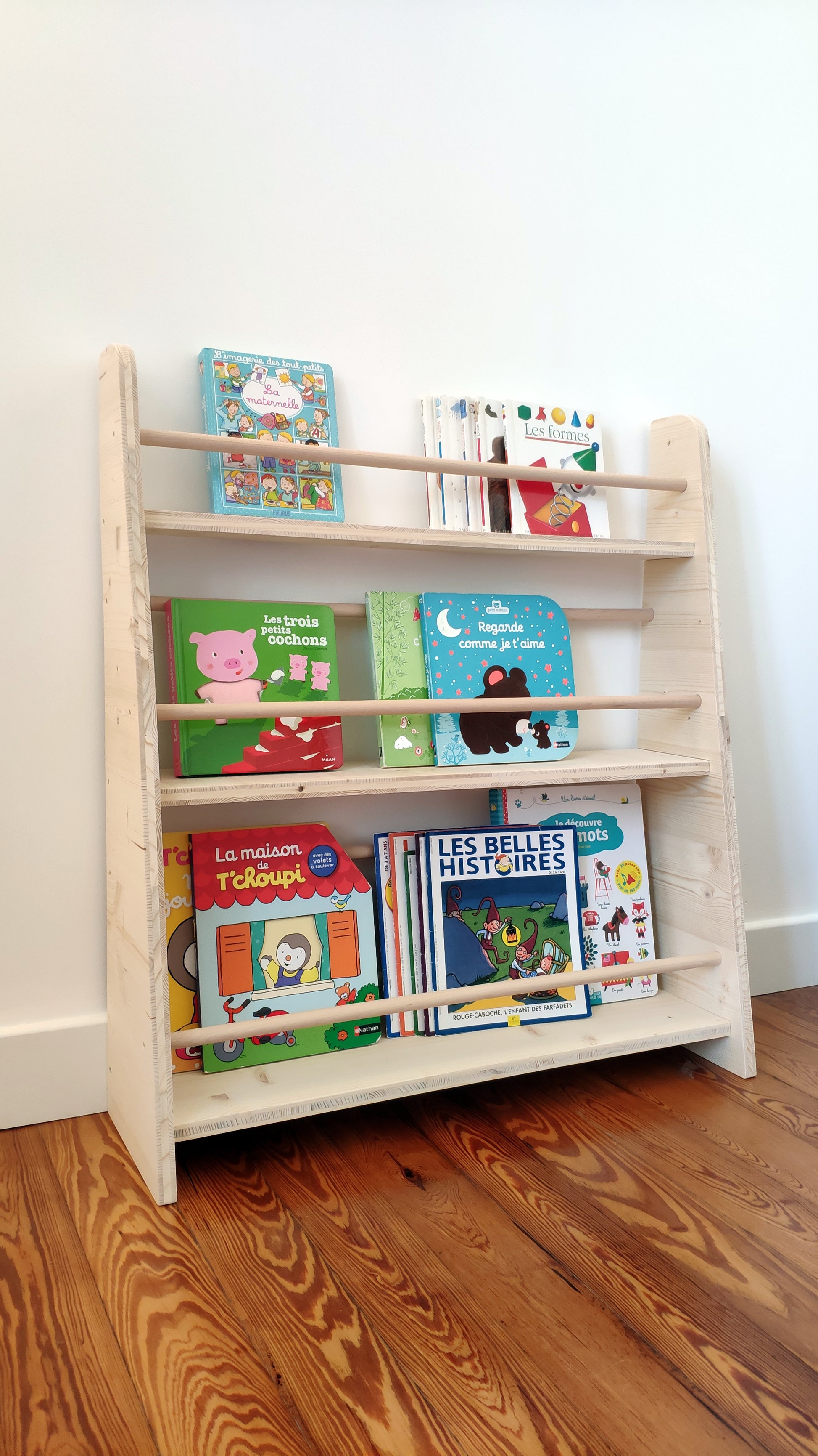 Étagère à livres pour enfants pour garçons et filles, étagère à livres en  bois pour enfants, étagère de rangement pour enfants, organisateur de  bibliothèque, tissu en toile pour salles de jeux, chambre