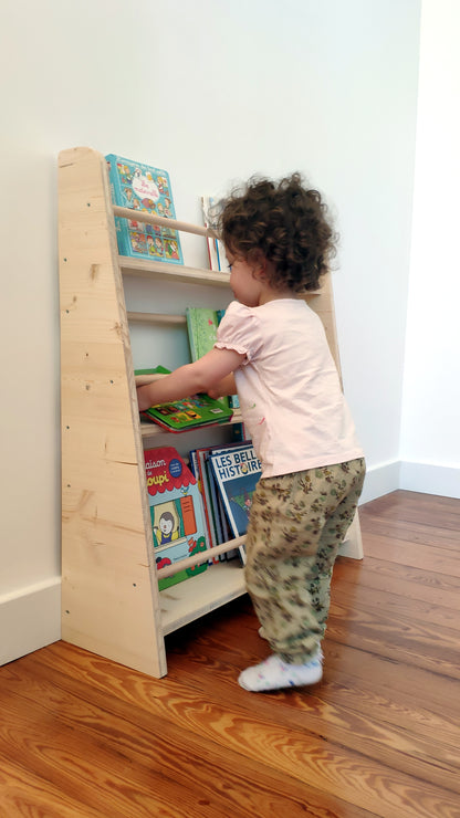 Bibliothèque Montessori enfant / Etagère et présentoir à livres